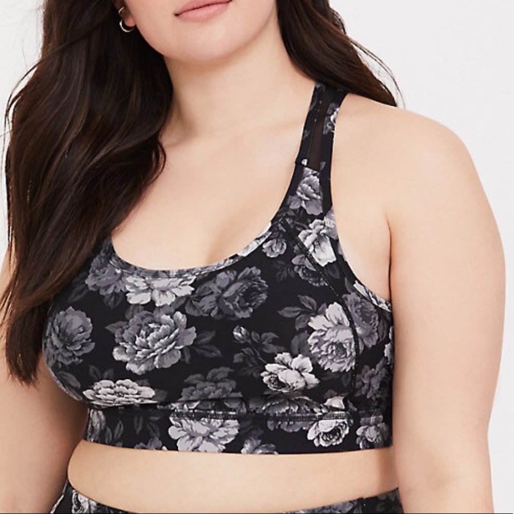 Torrid Grey Floral Sports Bra 🆕